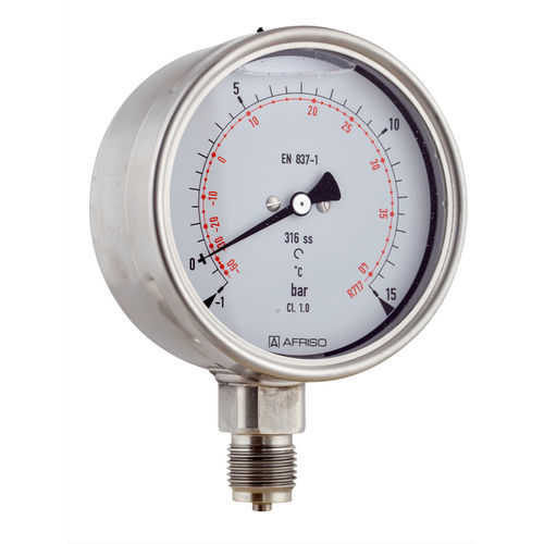 Manometer mit Zifferblatt-Anzeige - RF100KTGly D802 - AFRISO-EURO-INDEX - G 1/2 / UNF / Kunststoff