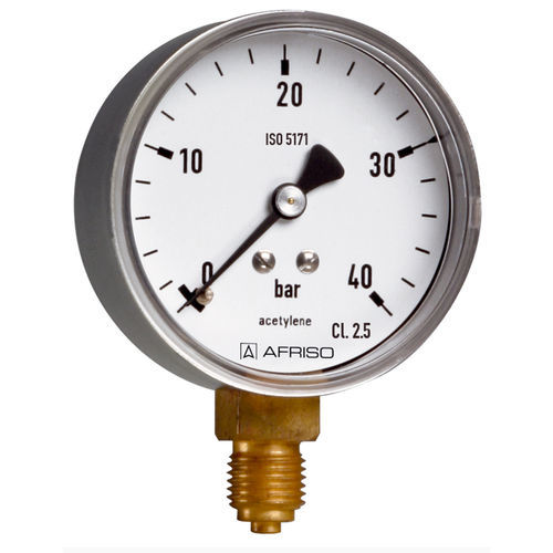 Manometer mit Zifferblatt-Anzeige - RF63ST D301 - AFRISO-EURO-INDEX - Messing / Edelstahl / Rohrfeder