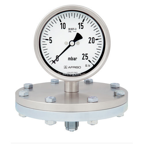 Manometer mit Zifferblatt-Anzeige - PF100 D401 - AFRISO-EURO-INDEX - Flansch / G 1/2 / Aluminium