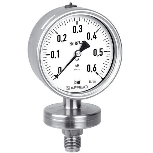 Manometer mit Zifferblatt-Anzeige -  PF100CP D402 - AFRISO-EURO-INDEX - Flansch / Aluminium / Edelstahl