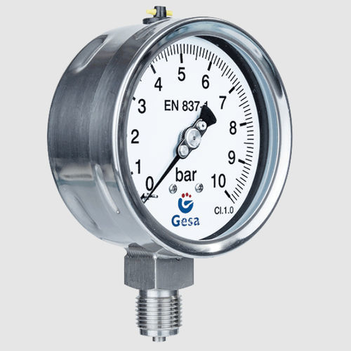 Edelstahlmanometer - M0306D series - GESA TERMOMETROS - Relativdruck / mit Zifferblatt-Anzeige / Gewinde
