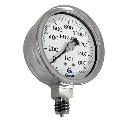 Manometer mit Zifferblatt-Anzeige - M1600BD100R1600BR2SGE - GESA TERMOMETROS - BSP 1/4 / BSP 1/2 / Glas