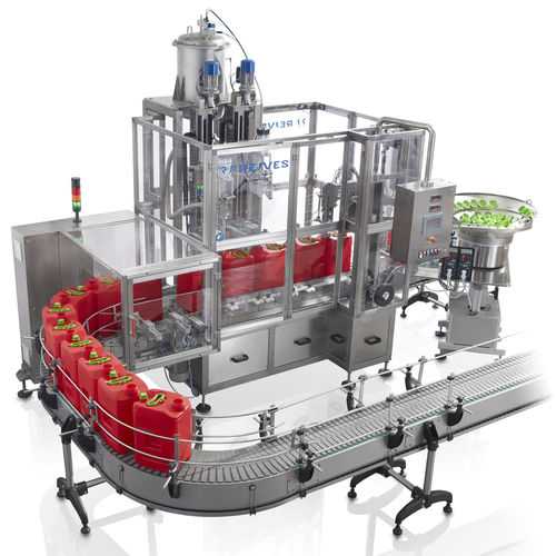Automatische Füll- und Verschließanlage - MLL-NW-2/PF-01-EL - Rejves Machinery S.r.l - für Flüssigkeiten / Monoblock / linear