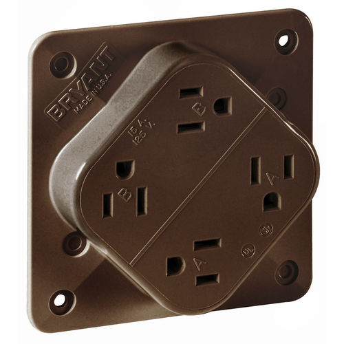 Wandmontierte Steckdose - 1254B - Bryant - zweipolig / Industrie