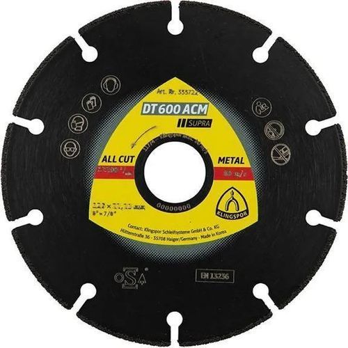 Trennscheibe für Stein - DT 600 ACM Supra - KLINGSPOR - für Beton / für Keramik / für Zement