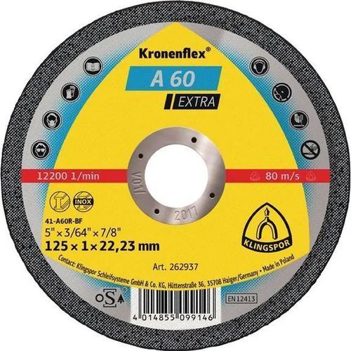 Trennscheibe für Edelstahl - A 60 Extra - KLINGSPOR - für tragbare Maschinen