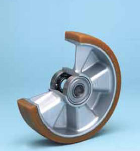 Laufflächen-Rad - PE series - WICKE - polyurethanbeschichtet / Aluminium / für schwere Lasten