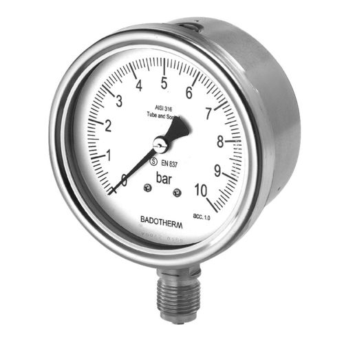 Manometer mit Zifferblatt-Anzeige - BDT20 series - Badotherm Group - Gewinde / Edelstahl / Rohrfeder