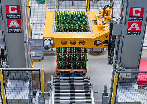 Entpalettierer durch Schub - CERTANT R - AUTEFA SOLUTIONS - für leere PET-/HDPE-Flaschen / für Glasflaschen / für leere Behälter