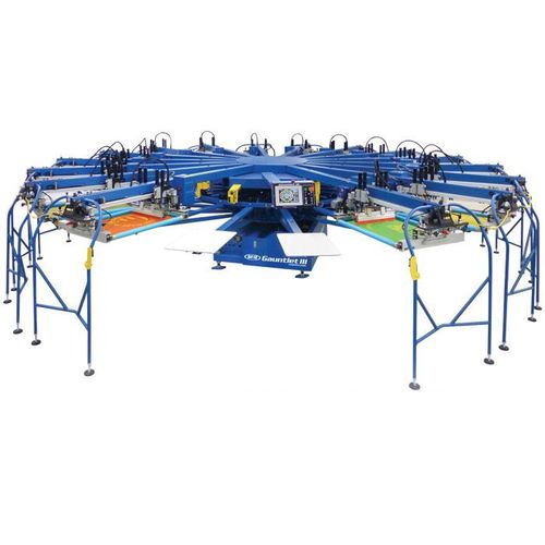 Automatische Siebdruckmaschine - GAUNTLET® III series - M&R - 10-Farben / für Textilien / Hochgeschwindigkeit