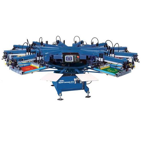 Servogesteuerte Siebdruckmaschine - SPORTSMAN® EX series - M&R - 6-Farben / für Textilien / flach