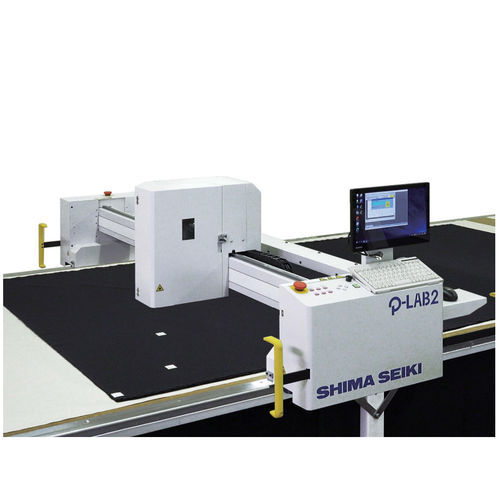 PLC-gesteuerte Etikettiermaschine - P-LAB2 - SHIMA SEIKI - für Textilschneidmaschine / für die Textilindustrie