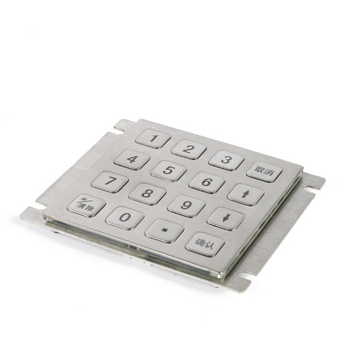 Nummernblock / 16 Tasten - CT-KPS02-16-RM - NingBo ChenTe electronics Technologies Co.,Ltd - einbaufähig / Edelstahl / IP65