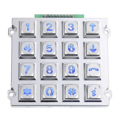 Hinterleuchteter Nummernblock - CT-KPZ02-16-RM-BL - NingBo ChenTe electronics Technologies Co.,Ltd - 16 Tasten / einbaufähig / Metall