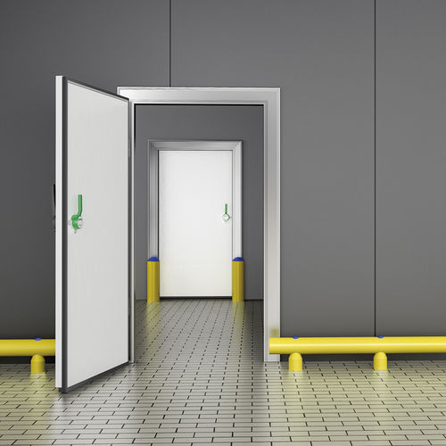 Tor mit Scharnier - S220GD series - PANELCHOK - Edelstahl / Polyethylen / für Kühlraum