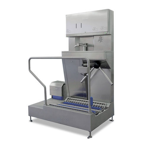 Hygieneschleuse mit Sohlenreiniger - SANIECO WD PLUS - Roser Construcciones Metalicas S.A. - mit Handwaschbecken / mit Desinfektion