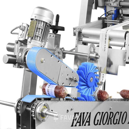 Automatisches Etikettiersystem - ETIFLEX - Fava Giorgio Axel s.r.l. - für Salami / zur Rundumetikettierung / für die Lebensmittelindustrie