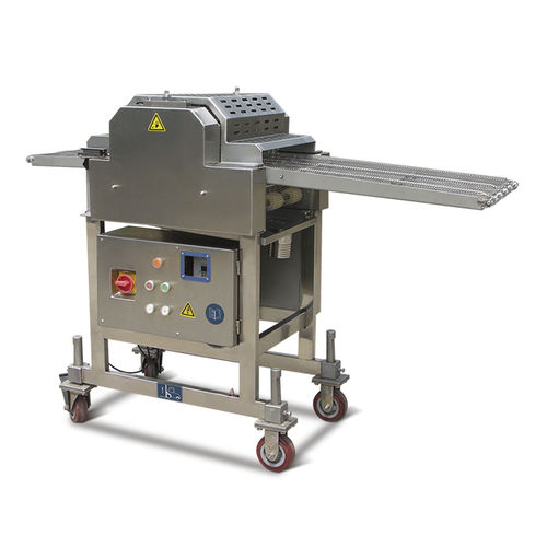 Würfelschneider für Fleisch - YHJ600  - Hiwell Machinery Co., Ltd. - Edelstahl / mit Förderer / mit Fleischklopfer