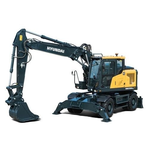 Mittelgroßer Bagger - HW170A CR - HYUNDAI HEAVY INDUSTRIES - mit Gummireifen / Diesel / für Baustellen