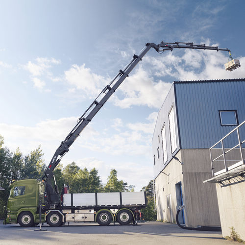 LKW-montierter Kran - X-HiPro 4x8 series - Hiab - Ausleger / Obendreher / für Baustelle
