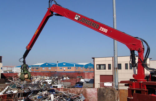 Festinstallierter Kran - 2990 SR series - Hiab - Ausleger / zusammenklappbar / für die Recyclingindustrie