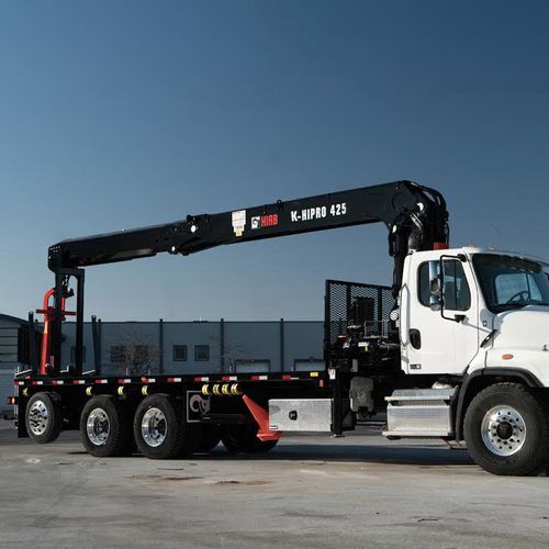 LKW-montierter Kran - K-HIPRO 425 - Hiab - Ausleger / zusammenklappbar / für Baustelle