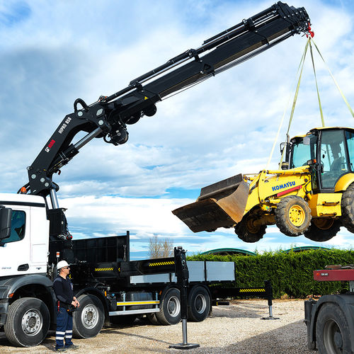 LKW-montierter Kran - X-HIPRO 858 - Hiab - Ausleger / zusammenklappbar / für Baustelle