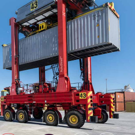 Portalhubwagen für Container - Kalmar - elektrisch / mit Gummireifen