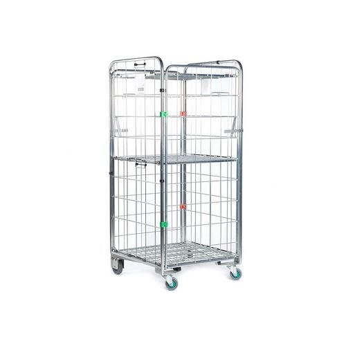 4-Flügel-Gittercontainer - H-frame Compactainer® - K. Hartwall Ltd - Fachböden