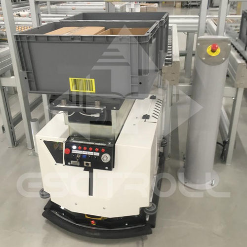 Fahrerloses Transportsystem / für Materialumschlag - DUKINO - Esatroll s.a - mit optischer Führung / mit Arbeitsbühne