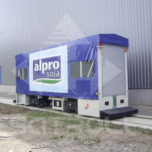Schienengeführtes Fahrzeug / für Materialumschlag - ESARAIL 5 - Esatroll s.a - für Paletten / elektrisch / mit motorisierten Fördersystemen