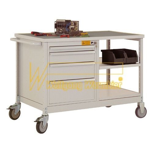 Werkstattwagen - Wolfgang Warmbier GmbH & Co. KG Systeme gegen Elektrostatik - Stahl / 2 Ebenen / mit Schublade