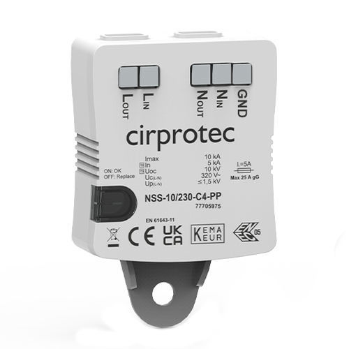 Überspannungsableiter Typ 2 - NSS-10/230-C4-PP - Cirprotec - Typ 3 / Klasse II / Klasse III