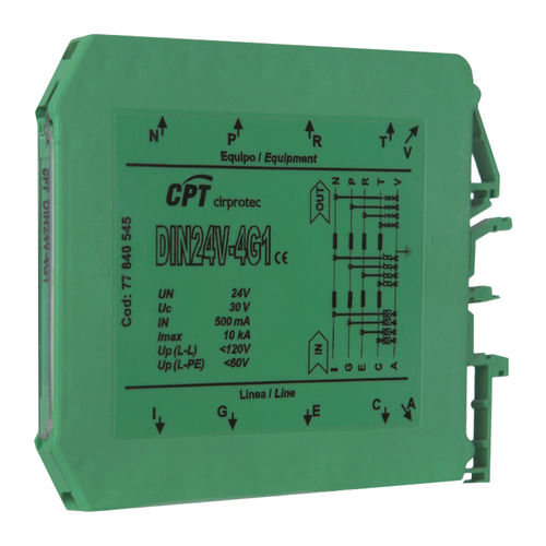 Überspannungsableiter für Mess- und Kontrollleitung - DIN 24V-2G2 - Cirprotec - für Photovoltaikanlage / für DIN-Schiene
