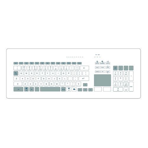 Einbaufähige Tastatur - GLAS-TASTATUR-EINBAU-US - WES Systeme Electronic GmbH - kapazitiv / 103 Tasten / Touchpad