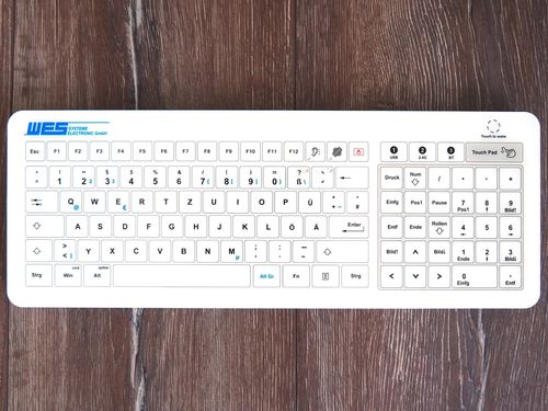 Einbaufähige Tastatur - GLAS-TASTATUR-WH-TPW-NP - WES Systeme Electronic GmbH - kapazitiv / Touchpad / USB