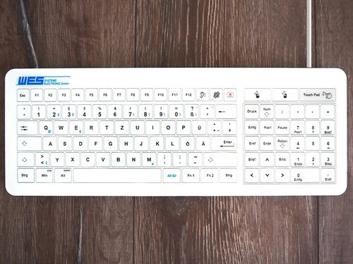 Einbaufähige Tastatur - GLAS-TASTATUR-WH-TPU-NP - WES Systeme Electronic GmbH - kapazitiv / Touchpad / Industrie