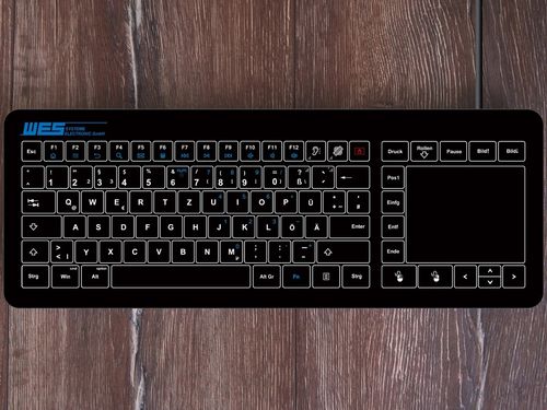 Einbaufähige Tastatur - GLAS-TASTATUR-BL-TPU - WES Systeme Electronic GmbH - kapazitiv / Touchpad / Industrie