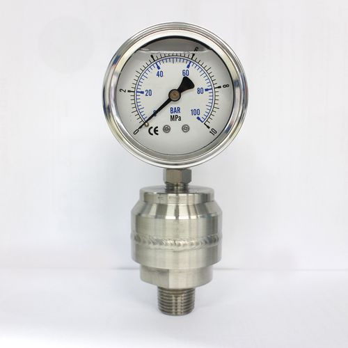 Manometer mit Membrandruckmittler - DPG-6310MPA-SS - Seasons Gauge Co., Ltd - Naßläufer / Edelstahl / Rohrfeder