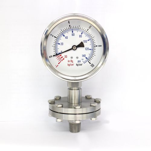 Manometer mit Membrandruckmittler - DPG-100VAC10KG-SS - Seasons Gauge Co., Ltd - analog / Edelstahl / Rohrfeder