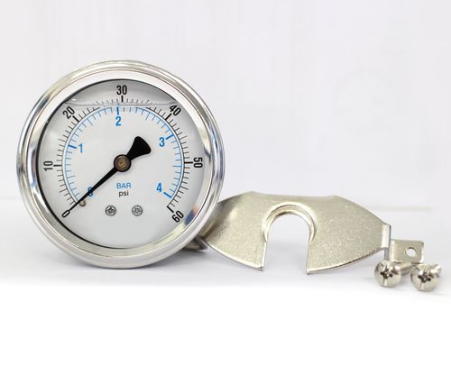 Analoges Manometer - PG-63-60PSI-ASS MB - Seasons Gauge Co., Ltd - für Schalttafelmontage / Edelstahl / mit flüssigkeitsgefüllter Rohrfeder