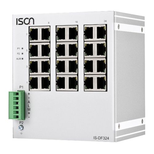 Ethernet-Switch / unmanaged - IS-DF324  - ISON Technology Co., Ltd. - 24 Ports / Netzwerkschicht 2 / für DIN-Schiene