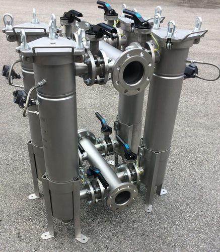 Absackfiltersystem - Allied Filter Systems Ltd - für Flüssigkeiten / modular / Edelstahl