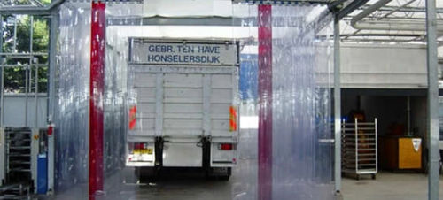 Heißluftschleier - Loading Systems International - horizontal / für Industrietüren / mit Elektroheizung