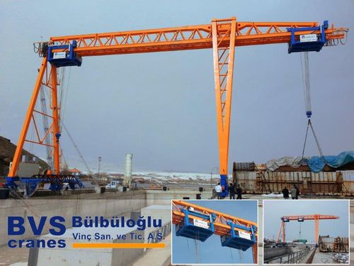 Mobiler Portalkran - BVS Cranes-BÜLBÜLOĞLU VİNÇ SAN. ve TİC. A.Ş. - schienenmontiert / für Modulgebäudebau / für Werkstatt