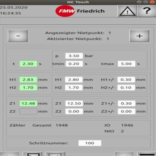 Bedienerschnittstelle mit Touchscreen - FMW - D. Friedrich - einbaufähig / USB / Ethernet