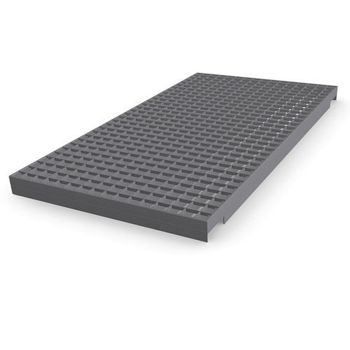 Belagelement für Regal - Shelf grating with notched T-shaped section banding bars - Meiser