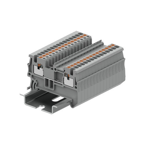 Push-in-Klemmenblock - TP1.5-2-GY - Ningbo SUPU Electronics Co., Ltd. - auf DIN-Schiene / Federdruck / Kupfer