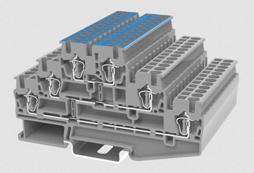 Klemmenblock auf DIN-Schiene - TCT2.5-2-GY-N - Ningbo SUPU Electronics Co., Ltd. - Zugfederanschluss / Kupfer / IEC