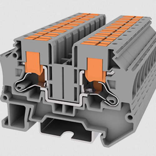 Klemmenblock auf DIN-Schiene - TPV6-2-GY - Ningbo SUPU Electronics Co., Ltd. - Federdruck / Push-in / Kupfer